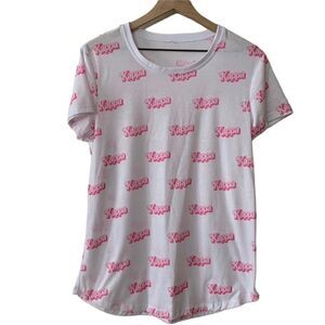 Kappa Spellout all over pink and white womens shirt size XL‎